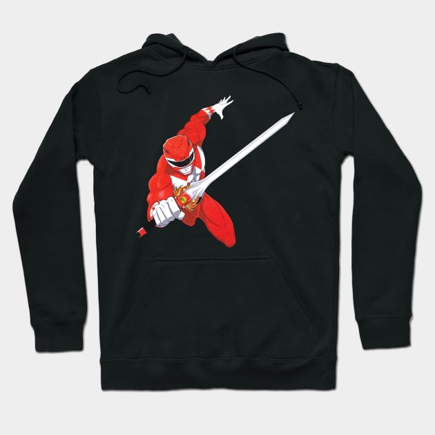 Red Mighty Morphin Power Ranger Hoodie by CoolDojoBro